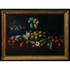 École Italienne (XVIII-XIX) - Nature Morte aux Fruits d'Été