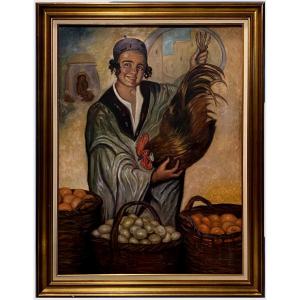 	 Gabriel Morcillo (1887-1973) [Suiveur de] - Le Vendeur d'Oeufs
