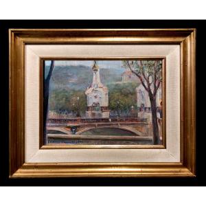 Antonio Castellar Durquety (1919-1984) - San Sebastian: The Zurriola Bridge