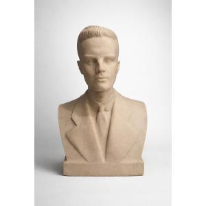Athanase Apartis (1899-1972) - Bust Of A Young Man In Carved Marble, Signed 1928