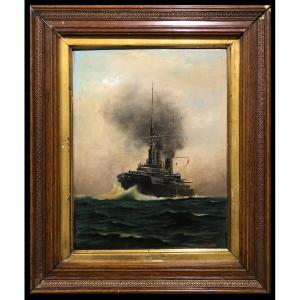 École espagnole (vers 1920) - Le cuirassé « España »