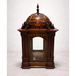 Grande chapelle votive en marqueterie de bois tropical - Mexique, vers 1800