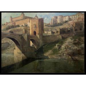 Joaquín Martínez Lumbreras (doc. 1878-1897) - Tolède : Vue de l'Alcázar 