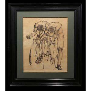 Fernando Calderón López De Arroyabe (1928-2003) - The Two Cyclists