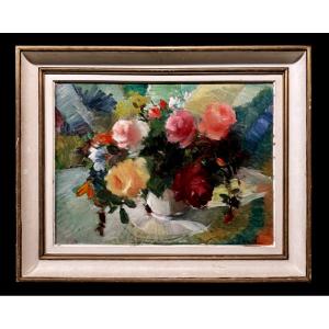 Andrée Ruy-Petroff (1927-1998) - Bouquet à Roses