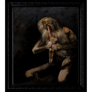 	École Espagnole (XX) - "Saturne dévorant un de ses fils" (D'après Francisco de Goya)