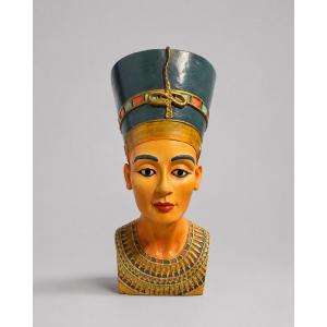 Buste Nefertiti en Plâtre Peint