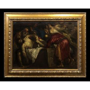 	École Européene (XIX) - L'Enterrement du Christe (D'après Tiziano Vecellio)