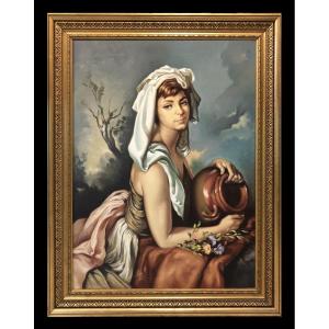 Spanish School (circa 1960) - The Lady Of The Fountain (after Francisco Ribera)