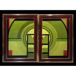 École Op-Art (c. 1980) - Double Fantaisie