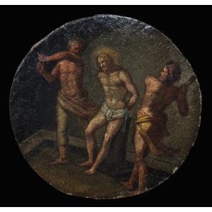 Bolognese School (17th Century) - Tondo Of The Flagellation