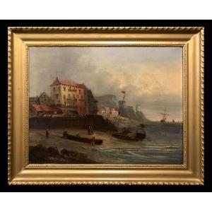 École britannique (vers 1840) – Vue de Staithes (Yorkshire du Nord)