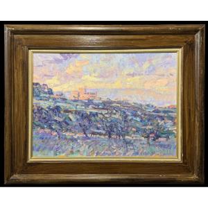 Arthur K. Maderson (1942) - Soleil Couchant à Beynac (Dordogne)