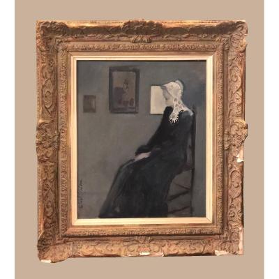 Spanish School (middle XXth) - Homage To "the Artist's Mother" By Whistler