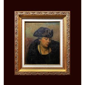 French School (late 19th Century) - Portrait Of Widow In Bonnet