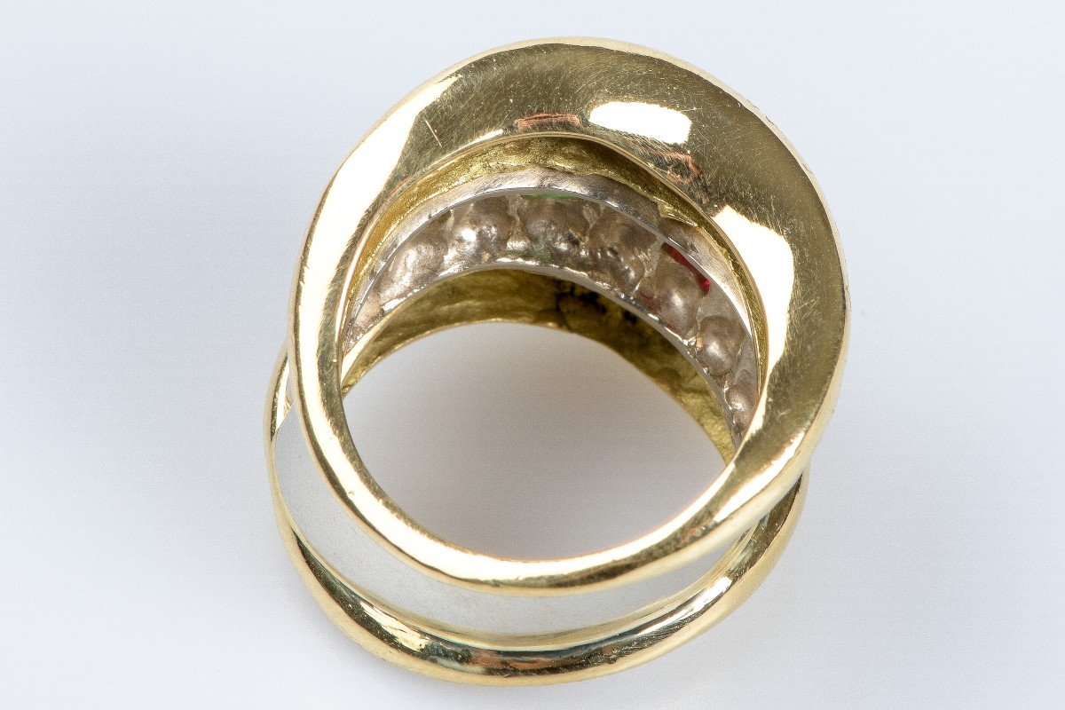 Cabochon Ring In 18k Yellow And White Two-tone Gold-photo-1