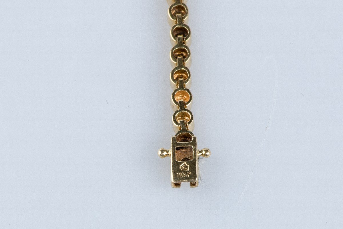 18-karat Yellow Gold Bracelet Adorned With 56 Diamonds-photo-3