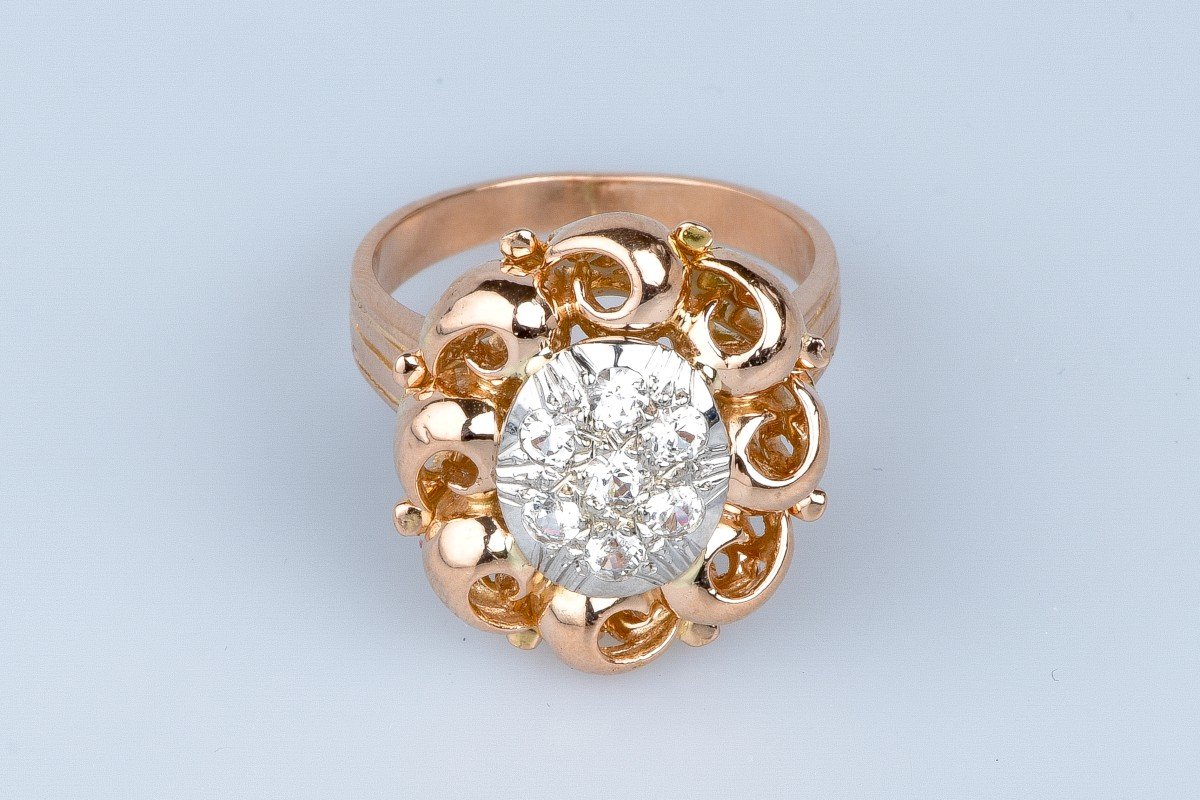 18k Rose Gold Diamond Ring-photo-3