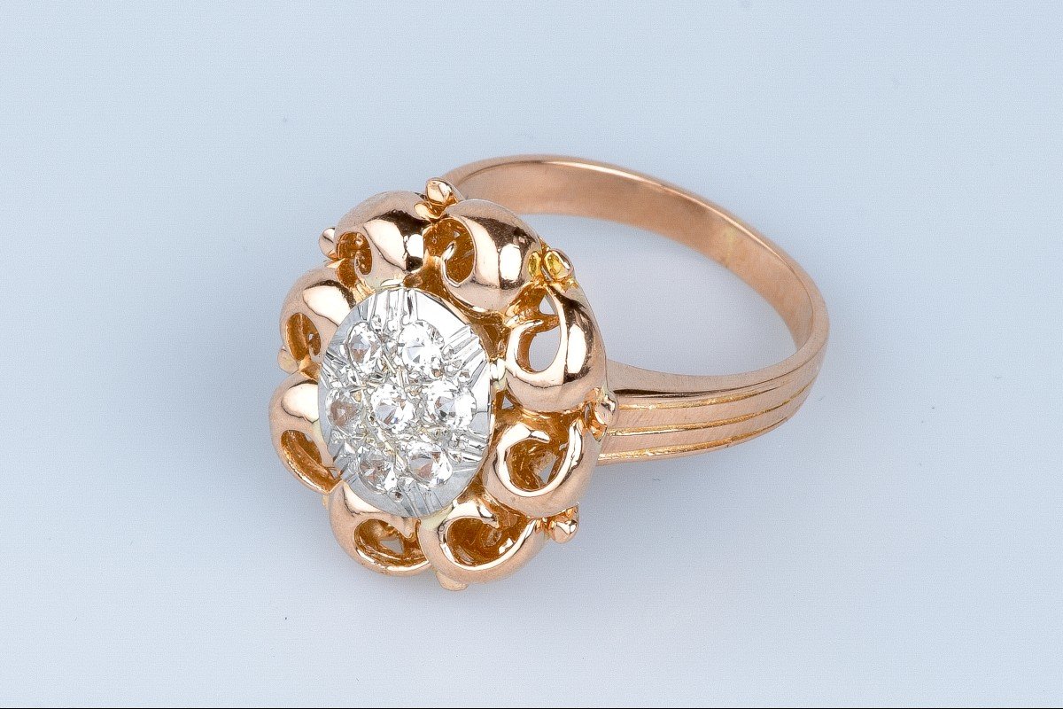 18k Rose Gold Diamond Ring-photo-1
