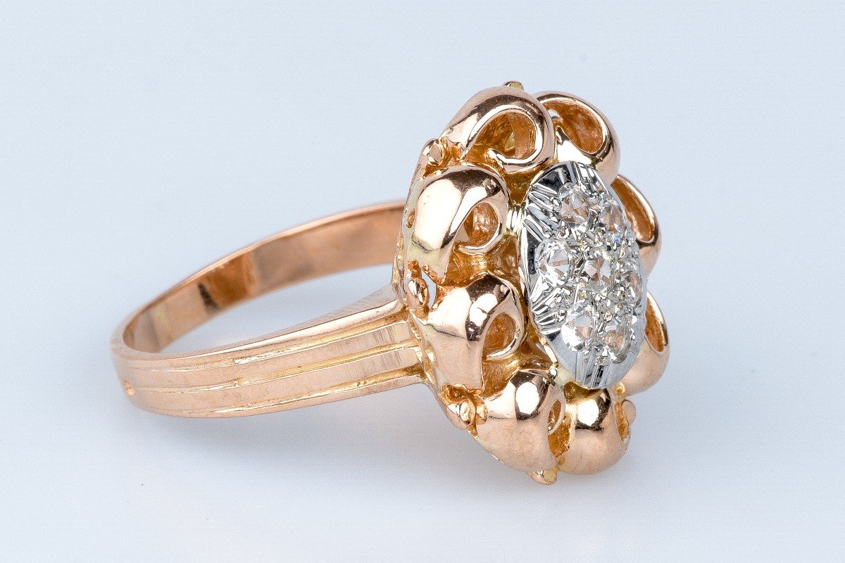 18k Rose Gold Diamond Ring-photo-2