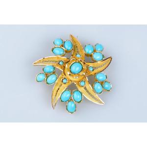 Broche Starfish « Etoile de mer » en or jaune 18 carats de l’époque Art-Déco