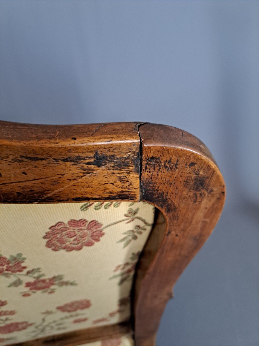 Paire De Bergères Louis XV, Dossier Plat "à La Reine".-photo-5