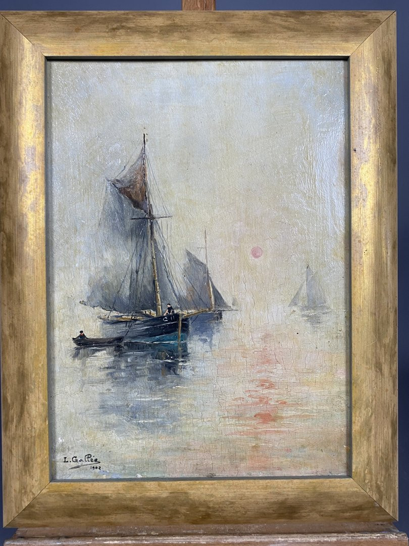 “retour De Pêche” Par Lucien Gallée-photo-3