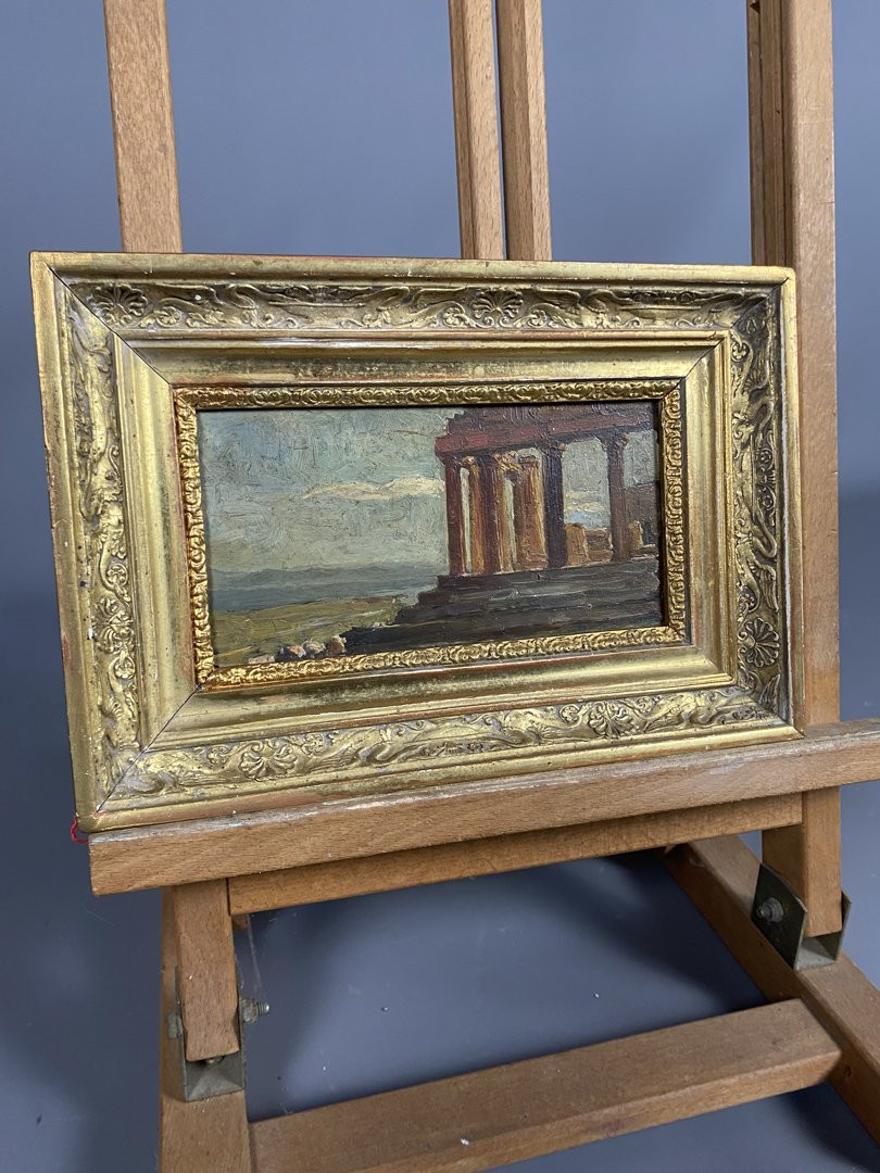 The Parthenon, Oil On Wood-photo-4