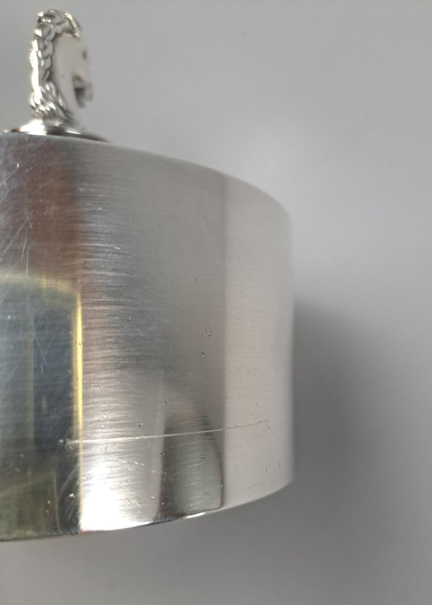 Hermes Paris Silver Metal Ashtray.-photo-4