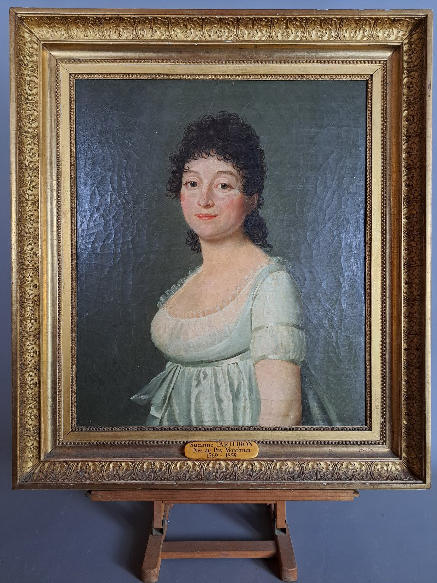 Portrait De Suzanne Tarteiron (1769-1859). Epoque Fin XVIIIème.-photo-5