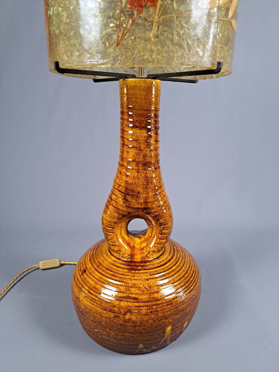 Grande lampe de sol par les céramistes d'Accolay.-photo-5