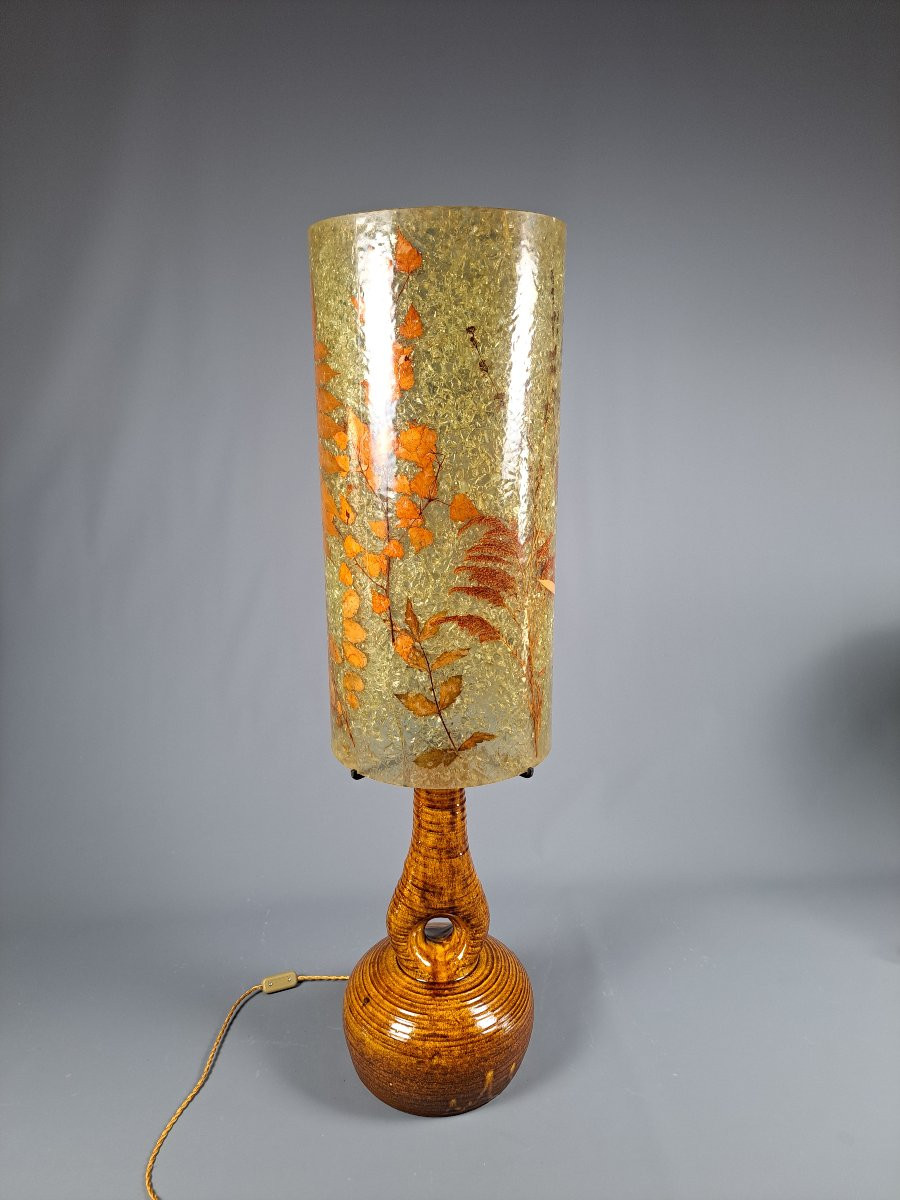 Grande lampe de sol par les céramistes d'Accolay.-photo-7