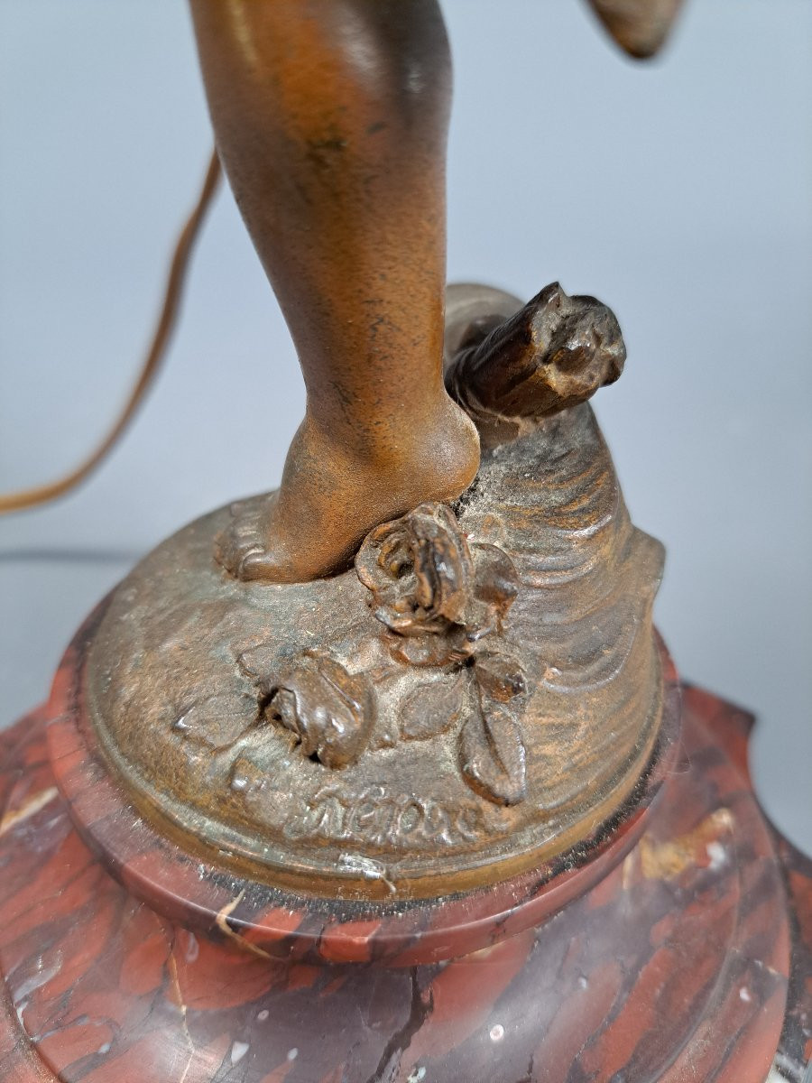 Lampe Torchère "Cupidon", par Grégoire ( XIXème).-photo-6