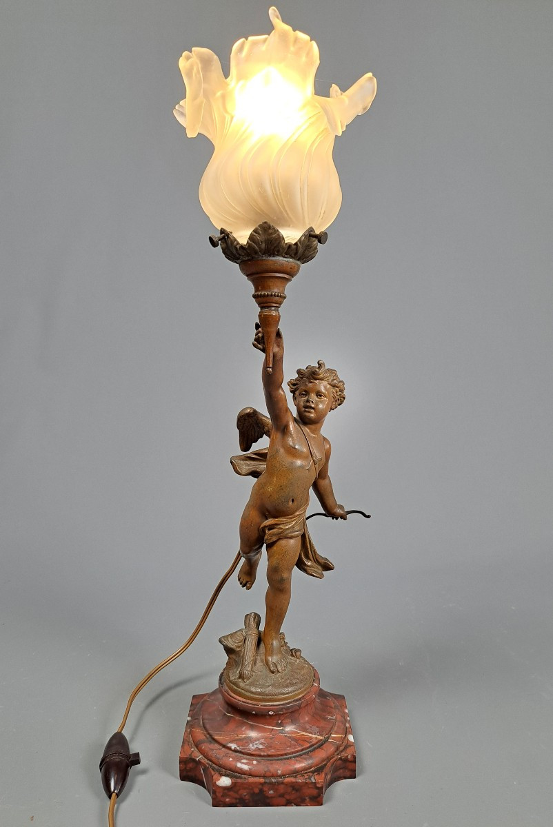 Lampe Torchère "Cupidon", par Grégoire ( XIXème).