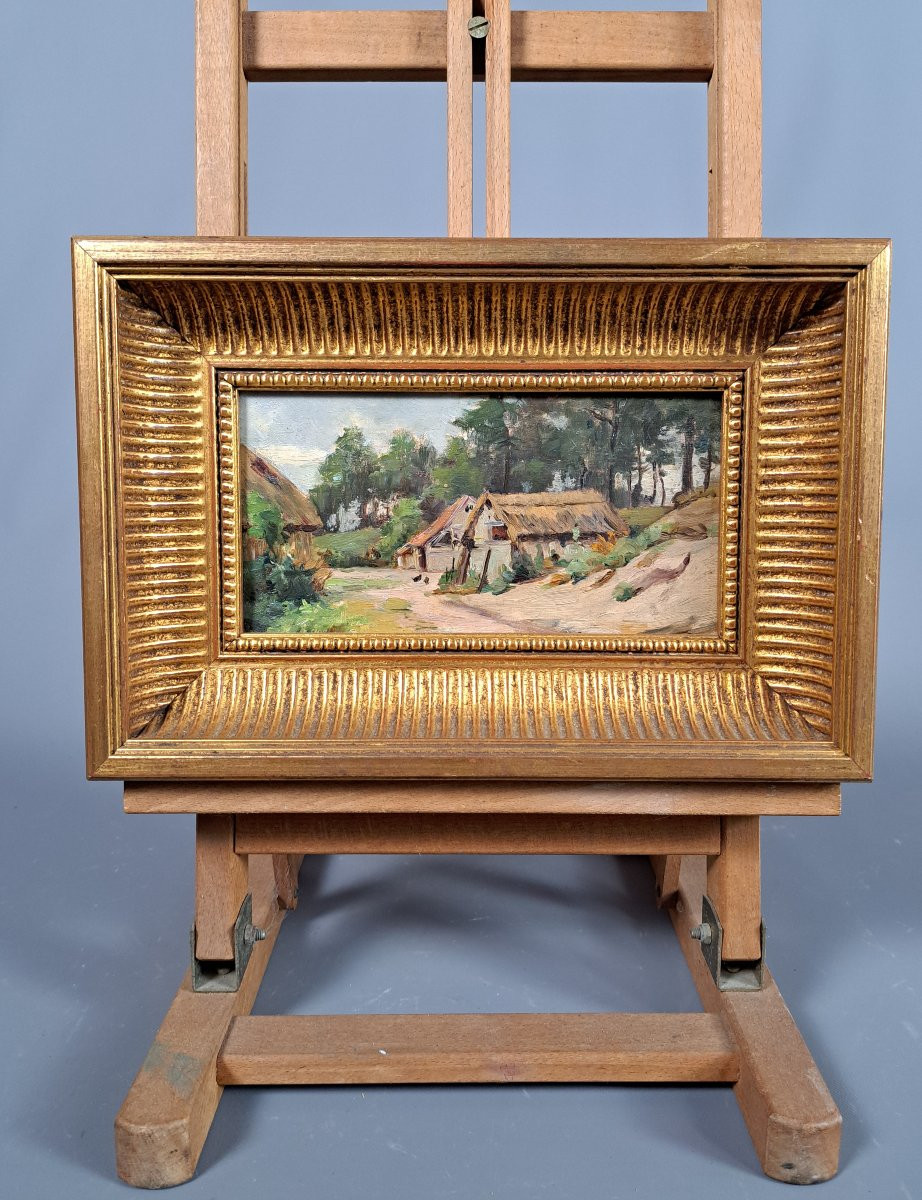 "landaise Farm", Oil On Panel.-photo-3