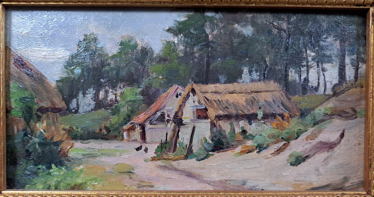 "landaise Farm", Oil On Panel.-photo-4