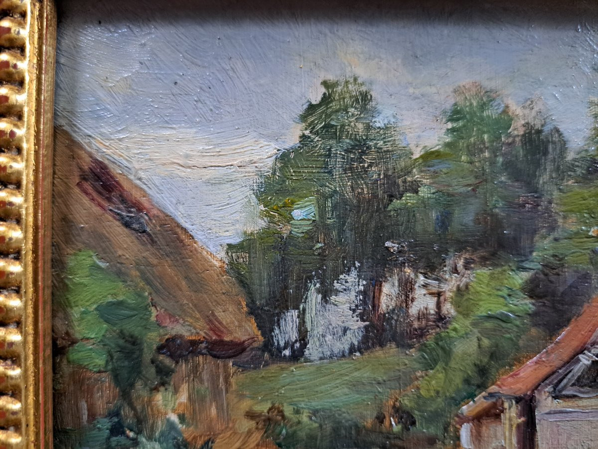 "landaise Farm", Oil On Panel.-photo-2