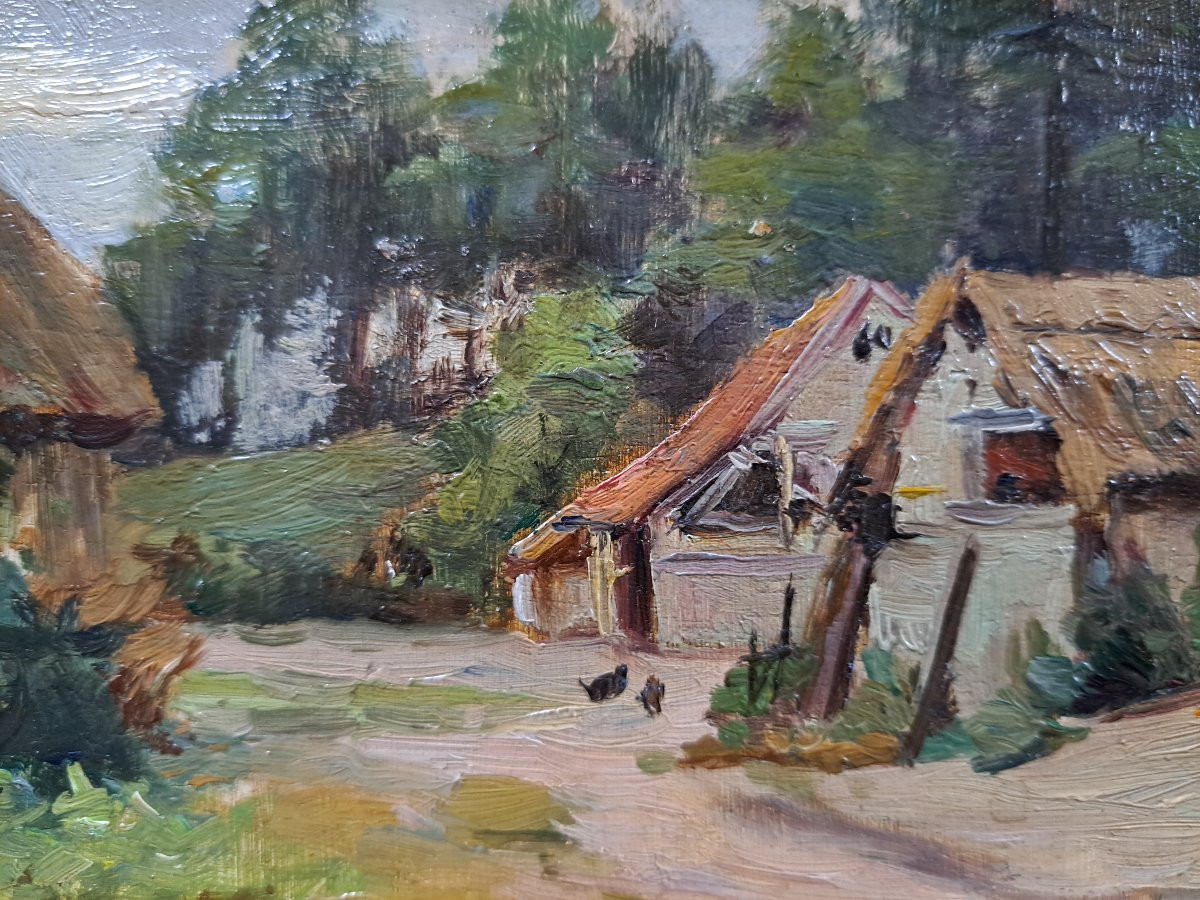 "landaise Farm", Oil On Panel.-photo-3