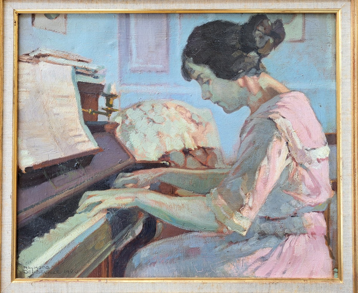 French School, Early 20th Century, Young Woman At The Piano.