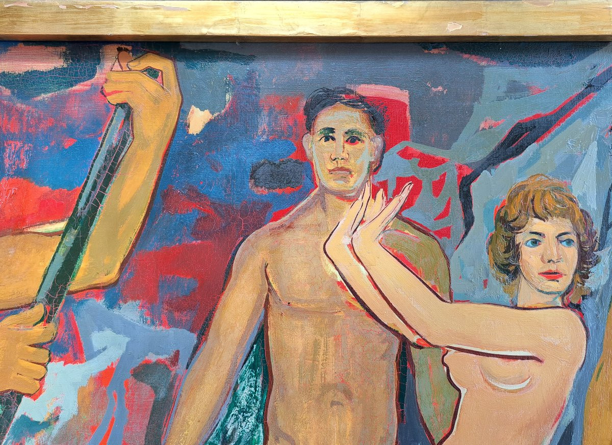 Pierre THERON (1918-2001) - Grande Huile sur Toile.-photo-7