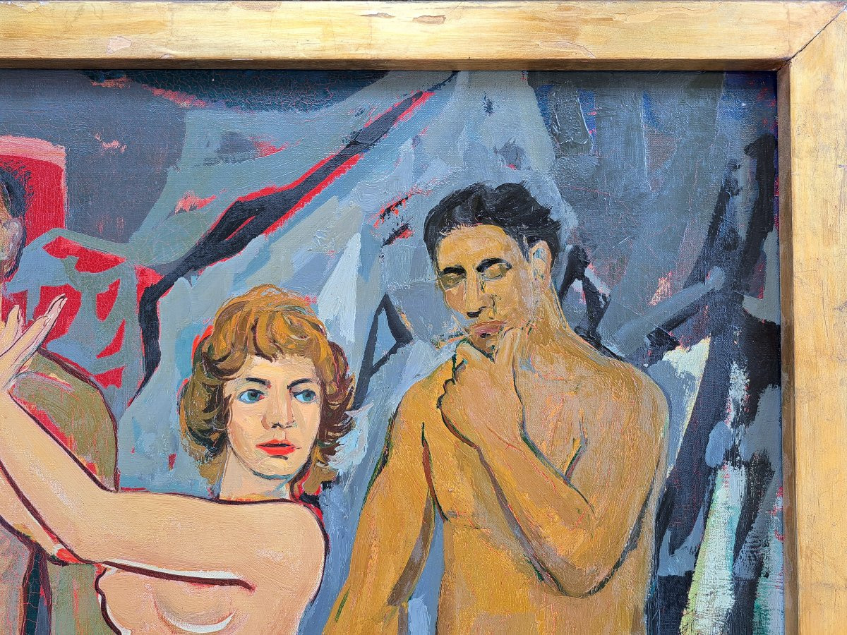 Pierre THERON (1918-2001) - Grande Huile sur Toile.-photo-8