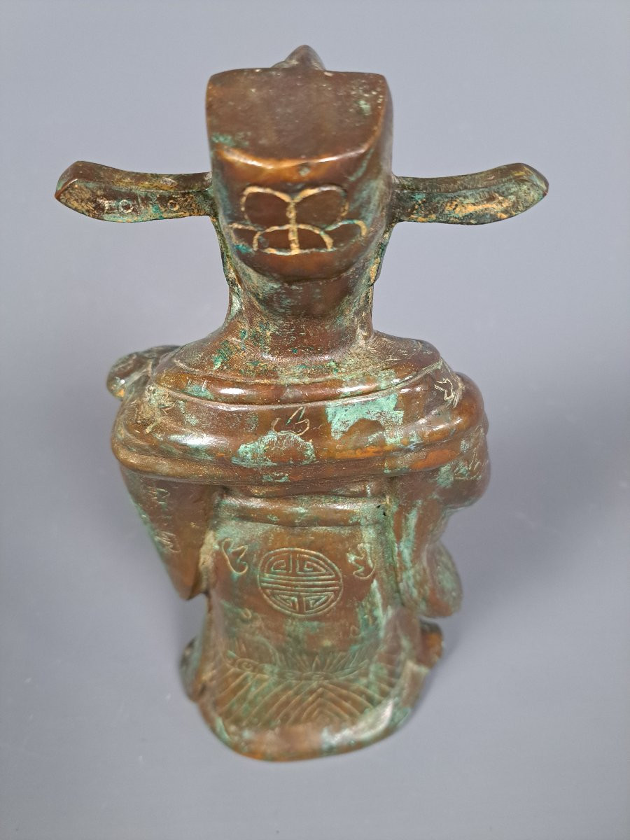 Bronze de dignitaire mandarin, Début XXème.-photo-4