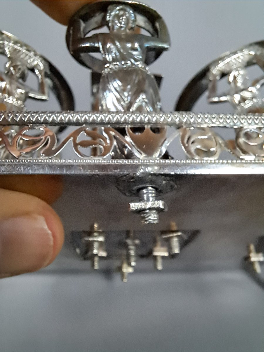 Monture pour Huilier-Vinaigrier en argent, début 19ème.-photo-2
