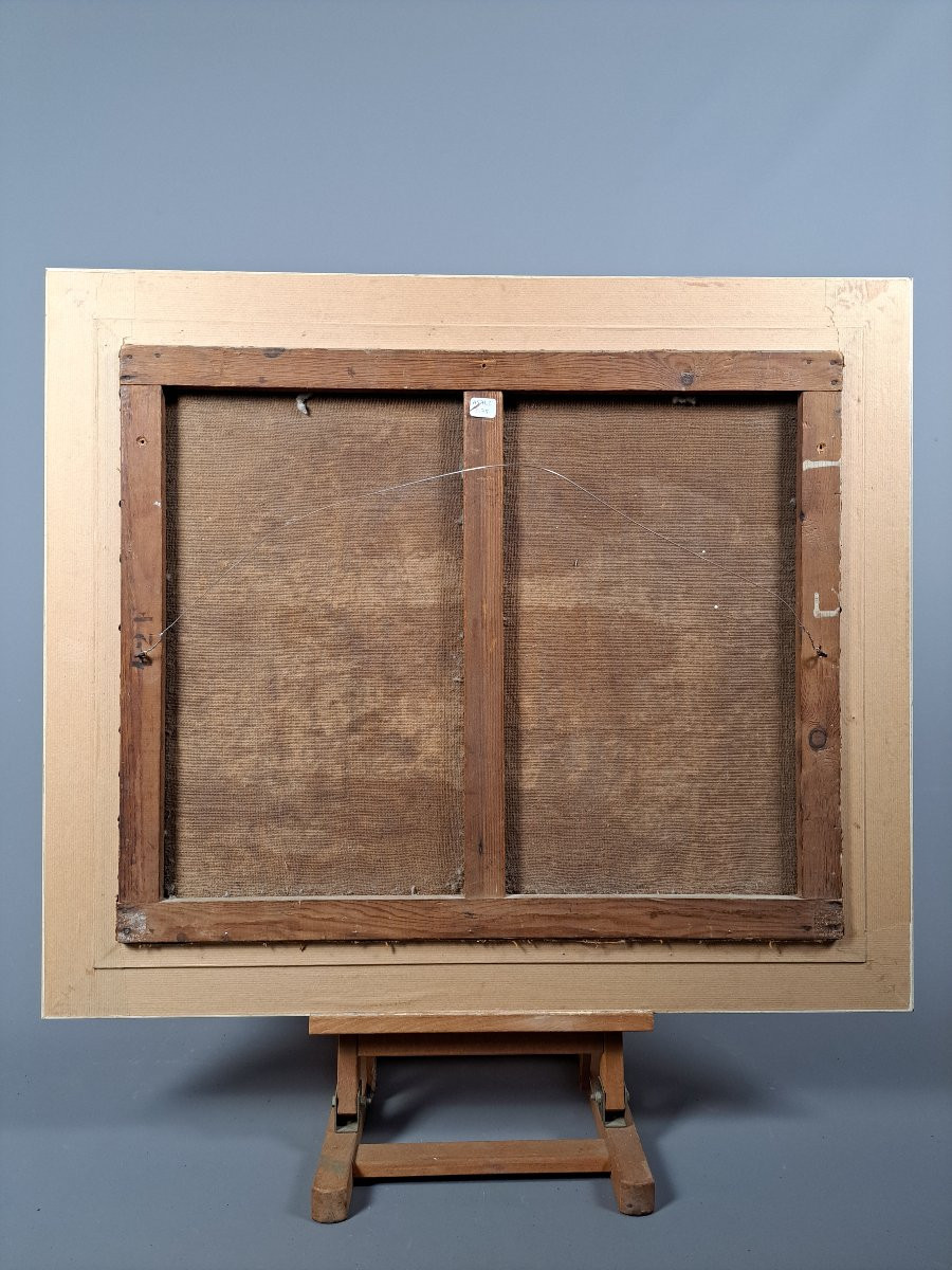 "Nature morte au tourteau", Huile sur Toile XXème-photo-2