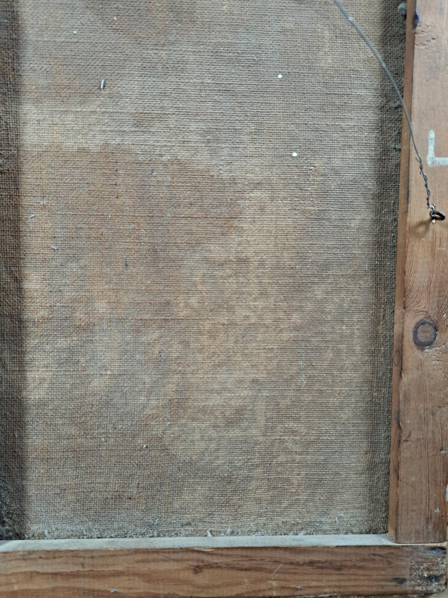 "Nature morte au tourteau", Huile sur Toile XXème-photo-7