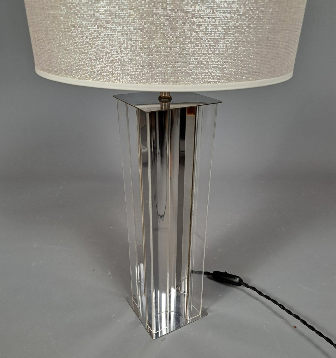 Metal And Plexiglass Lamp, 70s/80s.-photo-4