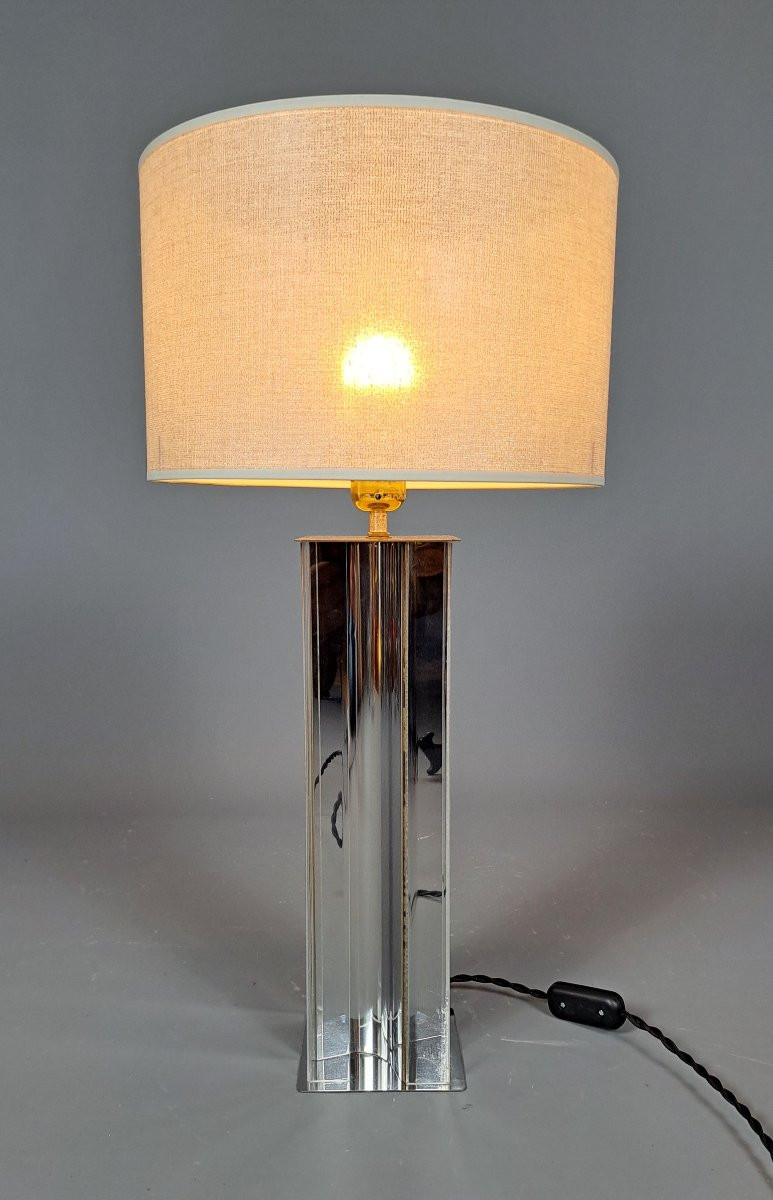 Metal And Plexiglass Lamp, 70s/80s.-photo-1