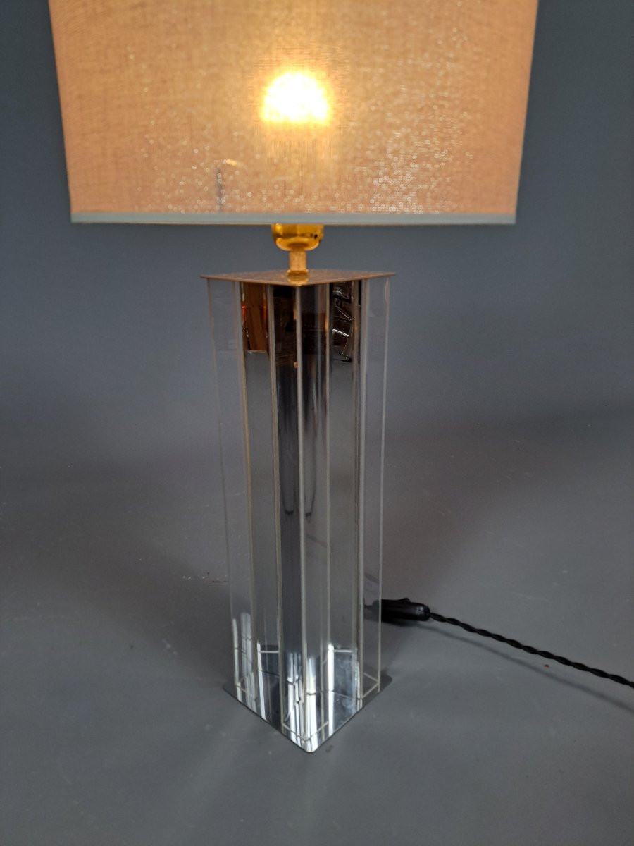 Metal And Plexiglass Lamp, 70s/80s.-photo-2