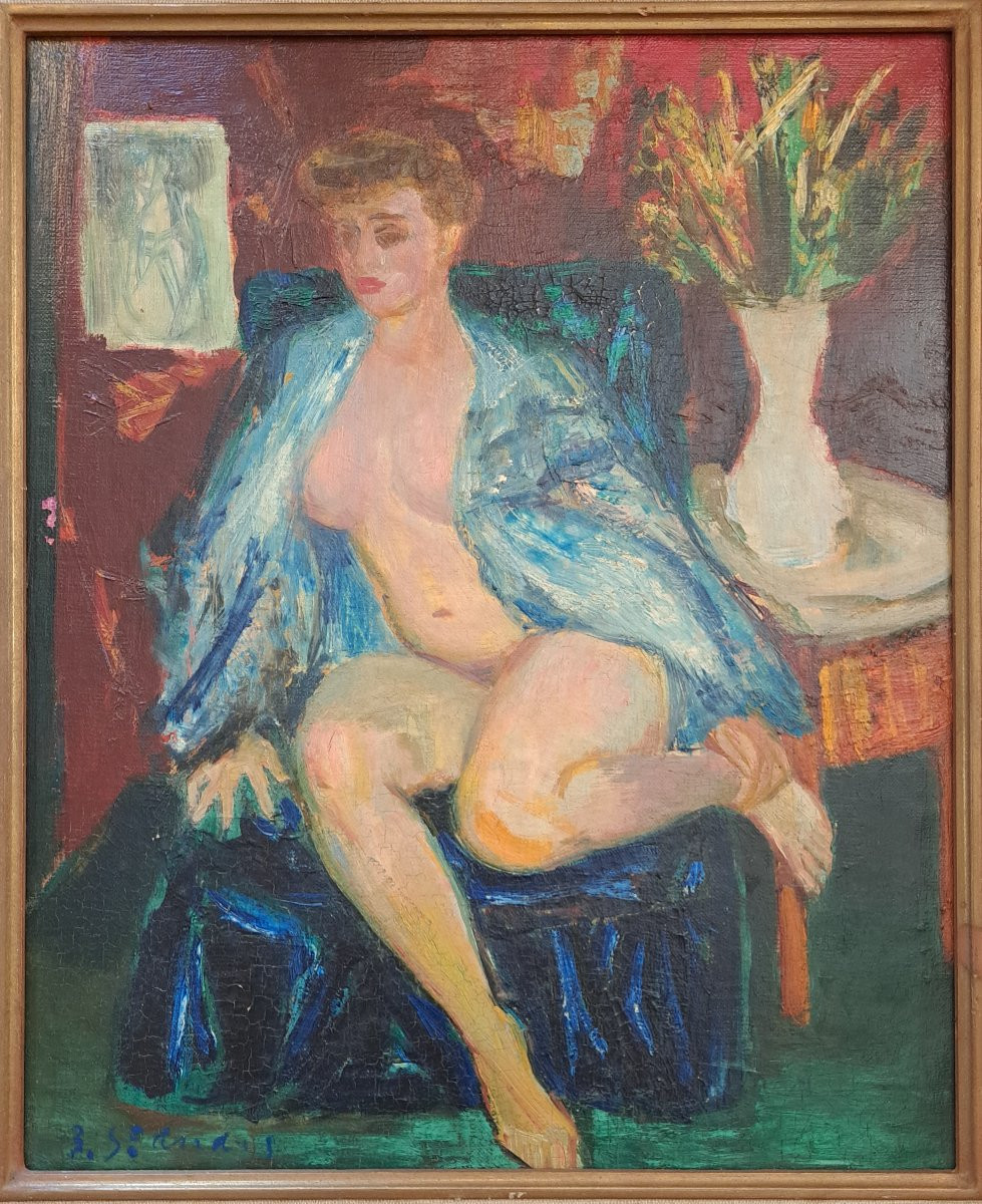 "seated Nude", By Louis Barthommé-saint-andré (1905-1977)-photo-4