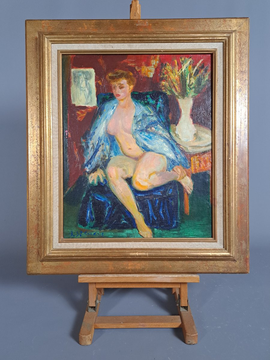 "seated Nude", By Louis Barthommé-saint-andré (1905-1977)-photo-2